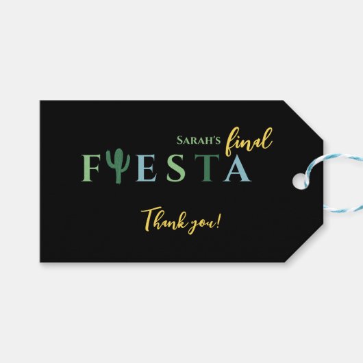 Final Fiesta Cactus Mexicaanse Bachelorette Dank j Cadeaulabel (Voorkant (Horizontaal))