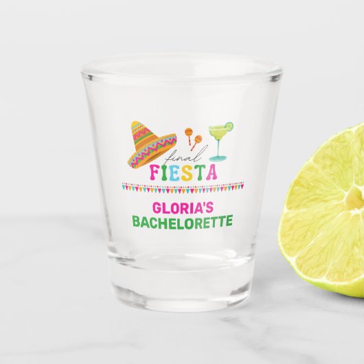 Final Fiesta Mexican Tequila Bachelorette Shot Glas (Voorkant)