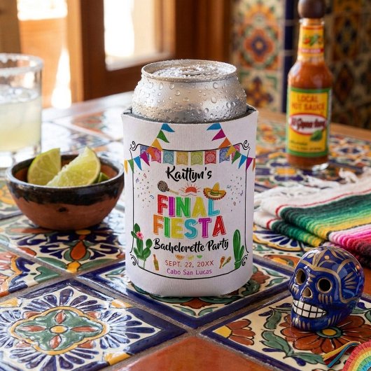 Final Fiesta Mexicana Bachelorette Party Favor Blikjeskoeler