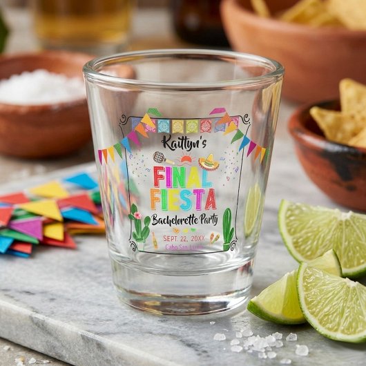 Final Fiesta Mexicana Bachelorette Party Favor Shot Glas