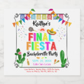 Final Fiesta Mexicana Bachelorette Party Likeurfles Etiket (Enkel label)