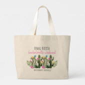 Final Fiesta Personalized Bachelorette Party Grote Tote Bag (Achterkant)