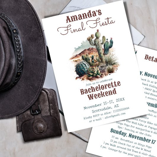 Final Fiesta Scottsdale Bachelorette Weekend Kaart