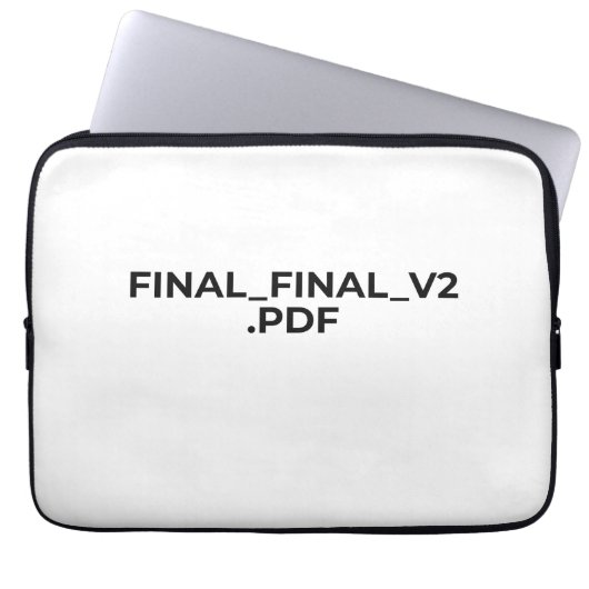 FINAL_FINAL_V2.PDF Grappige Minimalistische Laptop Sleeve (Voorkant)