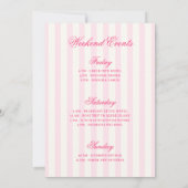 Final Flamingle Roze Gestreepte Bachelorette Kaart (Achterkant)