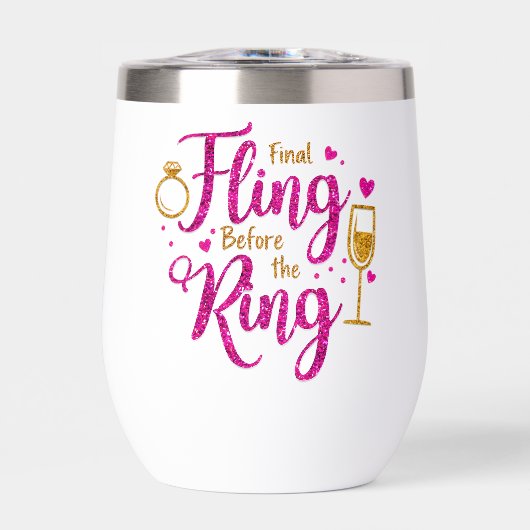 Final Fling Glitter Wine Tumbler (Voorkant)