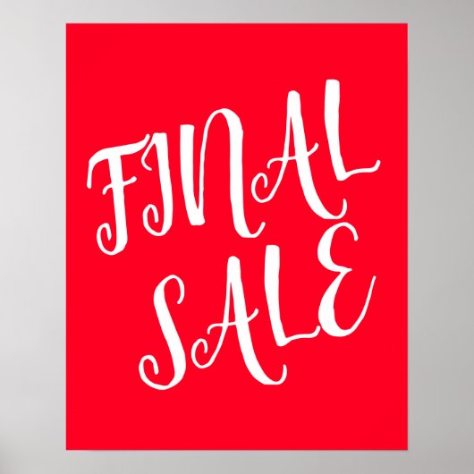 FINAL SALE Sign, Retail Sale Sign, Clearance Sale Poster (Voorkant)