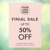 Final Sale Speciale kortingsaanbieding Blush Pink Raamsticker (Vel 3)