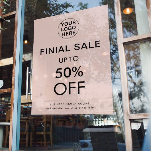 Final Sale Speciale kortingsaanbieding Blush Pink Raamsticker