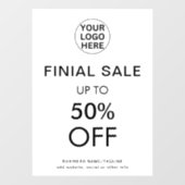 Final Sale Speciale kortingsaanbieding zwart-wit Raamsticker (Vel)