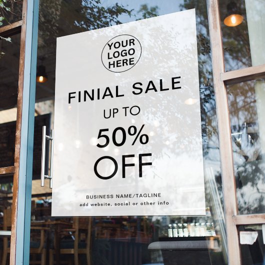 Final Sale Speciale kortingsaanbieding zwart-wit Raamsticker
