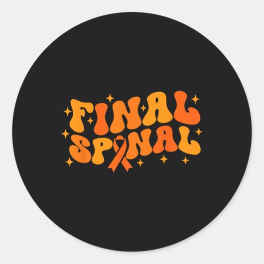 Final Spinal End of Treatment Cancer Awareness App Ronde Sticker (Voorkant)