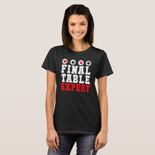 Final Table Expert Spel Speelkaarten Poker T-shirt (Voorkant volledig)