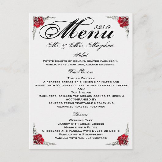 FINAL Wedding Dinner Menu Shalicia (Voorkant)