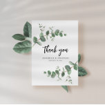finale bruiloft eucalyptus groene details bedankt notitiekaartje<br><div class="desc">Een mooie fijne eucalyptusbruinbruiloft dank u het kaartontwerp. Moderne elegant voor trendmatige groei groen,  zwart,  blauw en wit,  stijlvol hedendaags collectie. Ideaal voor lente-,  zomer-,  herfst-,  herfst- of winterbruiloften.</div>