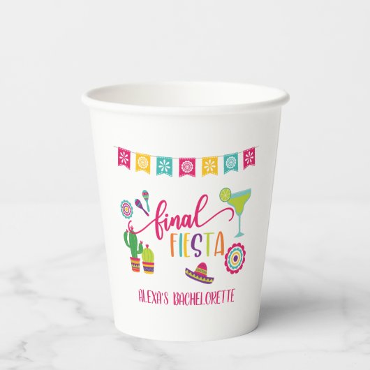 Finale Fiesta Bachelorette Party Paper Cup - WH Papieren Bekers (Achterkant)