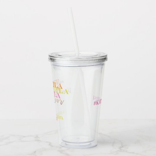 Finale Fiesta Neon Bachelorette Party Cup Tumbler Acryl Drinkbeker (Links)