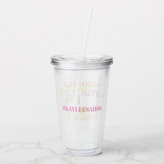 Finale Fiesta Neon Bachelorette Party Cup Tumbler Acryl Drinkbeker (Achterkant)