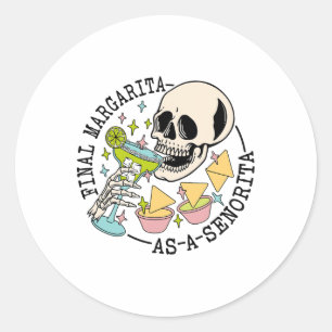 Finale Margarita als een Senorita Skull Team bruid Ronde Sticker