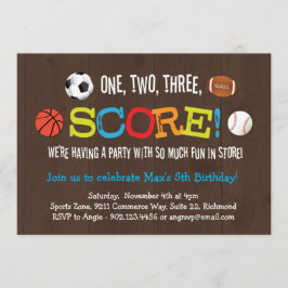 Finale Score Sportverjaardagsfeestje Uitnodiging