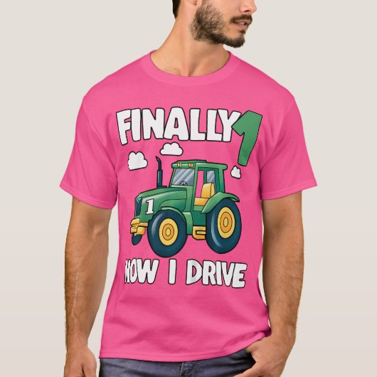 Finally 1 Now I Drive 1St Birthday Party Boy Tract T-shirt (Voorkant)