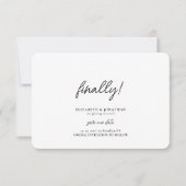 Finally Script Minimalist Wedding Save the Date (Voorkant)