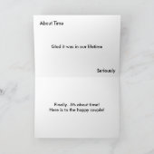 Finally Wedding Couple Funny Greeting Card Kaart (Binnen)