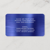 Finance Accounting Blue Faux Metallic Credit Kaart Visitekaartje (Achterkant)