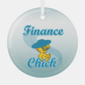 Finance Chick #3 Glas Ornament (Voorkant)