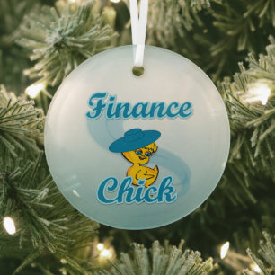 Finance Chick #3 Glas Ornament