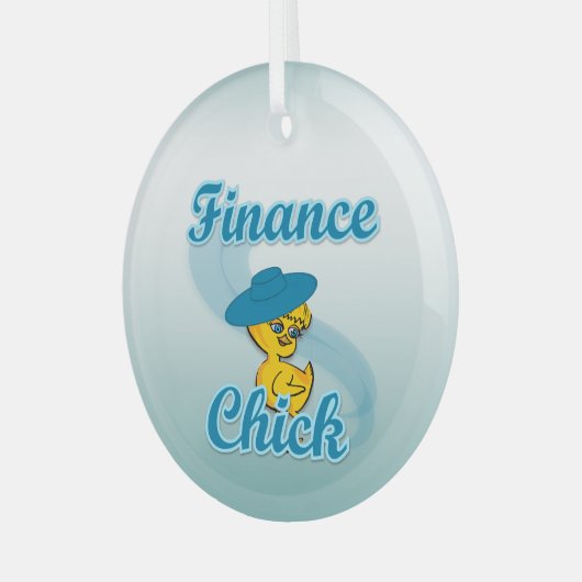 Finance Chick #3 Glas Ornament (Voorkant links)