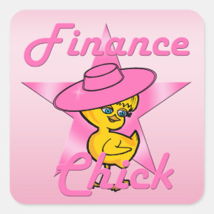 Finance Chick #8 Vierkante Sticker