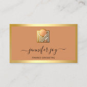 Finance Consulting Broker Gold Lijst Logo QR-code Visitekaartje (Voorkant)