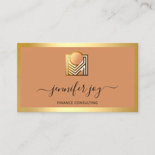 Finance Consulting Broker Gold Lijst Logo QR-code Visitekaartje (Voorkant)