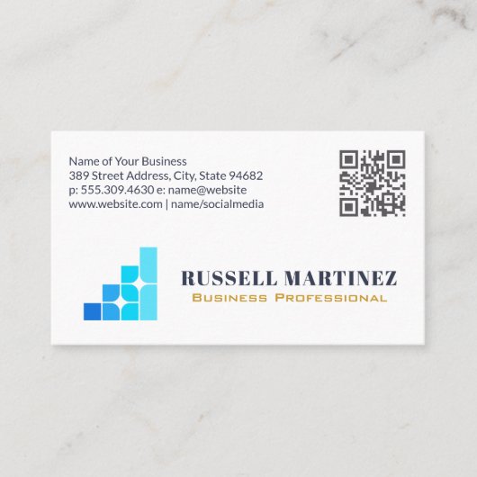 Finance Corporate Logo | QR Code Visitekaartje (Voorkant)