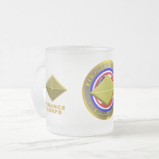Finance Corps Veteran Matglas Koffiemok (Voorkant links)