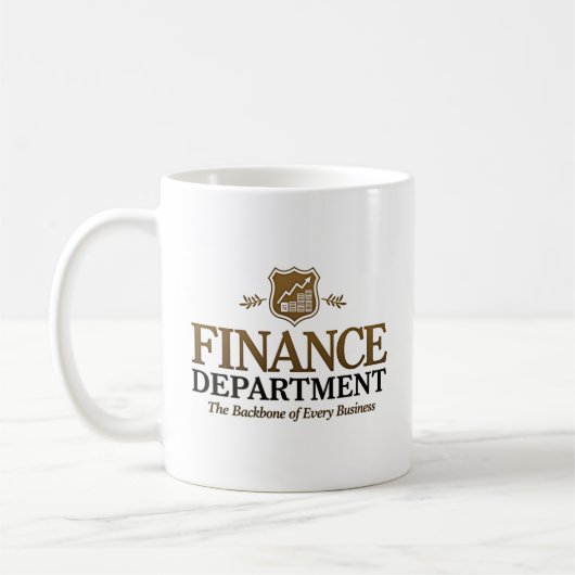 Finance Dept. Aangepaste naam Koffiemok (Links)