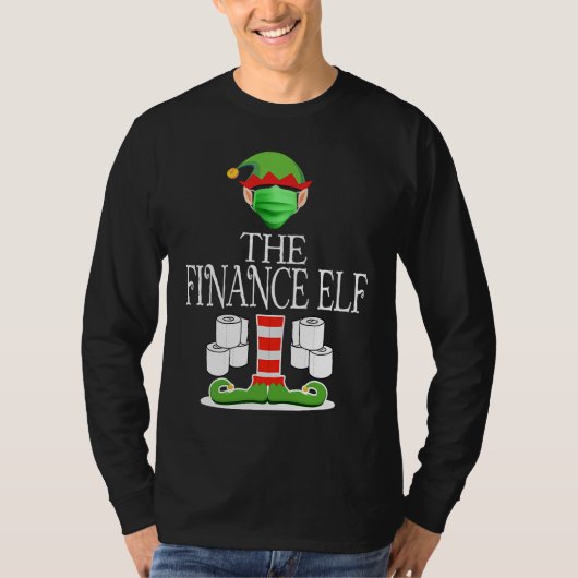 Finance Elf wearing Mask Toilet Paper Christmas T-shirt (Voorkant)