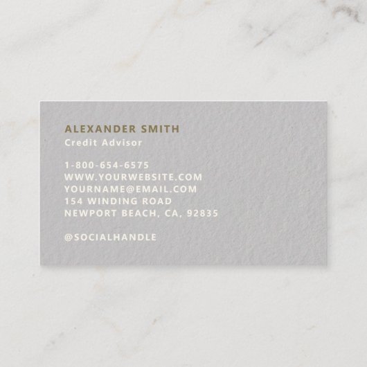 Finance Faux Gouden Gouden Moderne Professioneel I Visitekaartje (Achterkant)