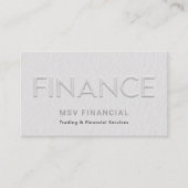 Finance Faux Reliëf Modern Professioneel Minimaal Visitekaartje (Voorkant)