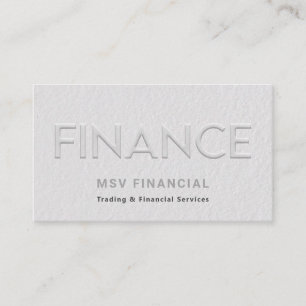 Finance Faux reliëf moderne professionele foto Visitekaartje