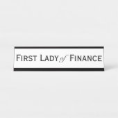 Finance First Lady Funny Vrouw Accountant CFO Bureau Naambordje (Voorkant)
