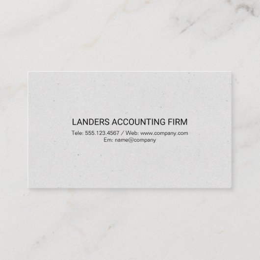 Finance Logo | Accountant Record Keeping Books Visitekaartje (Achterkant)