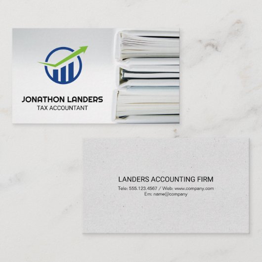 Finance Logo | Accountant Record Keeping Books Visitekaartje (Voorkant / Achterkant)