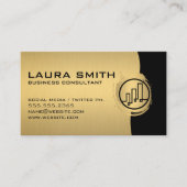 Finance Logo / Metallic Silver / Gold Monogram Visitekaartje (Voorkant)