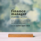 Finance Manager – Funny Finance Definitie Gift Acryl Bord (Neutraal)