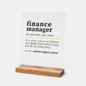 Finance Manager – Funny Finance Definitie Gift Acryl Bord (Hoek)