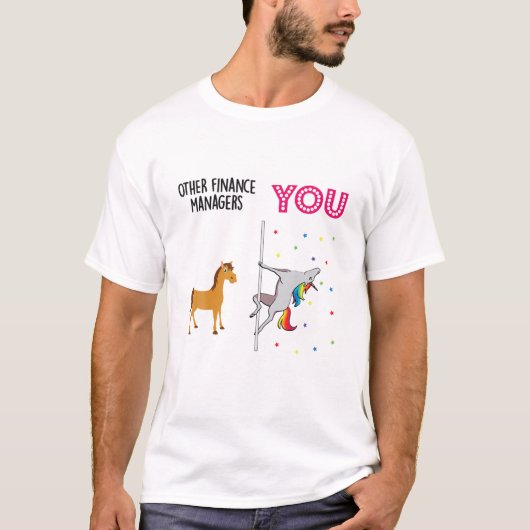 Finance Manager Funny Unicorn T-shirt (Voorkant)