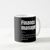 Finance Manager Funny Work Definitie Koffiemok (Voorkant rechts)
