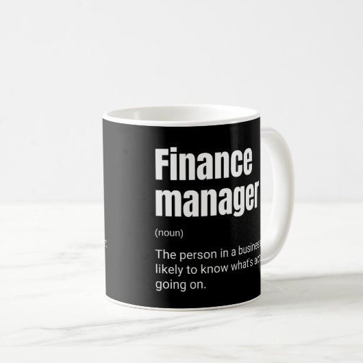 Finance Manager Funny Work Definitie Koffiemok (Voorkant rechts)